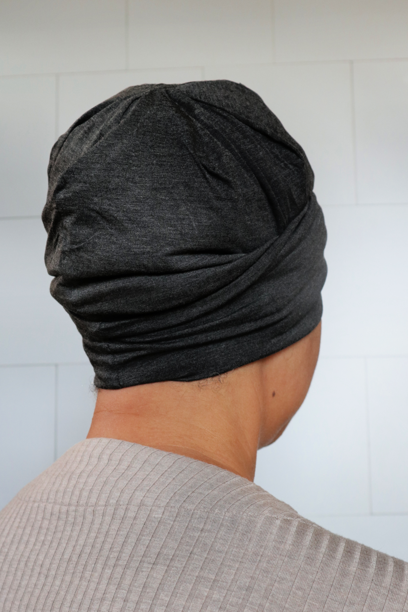 Sleep Beanie with Satin lining - Heather Gray
