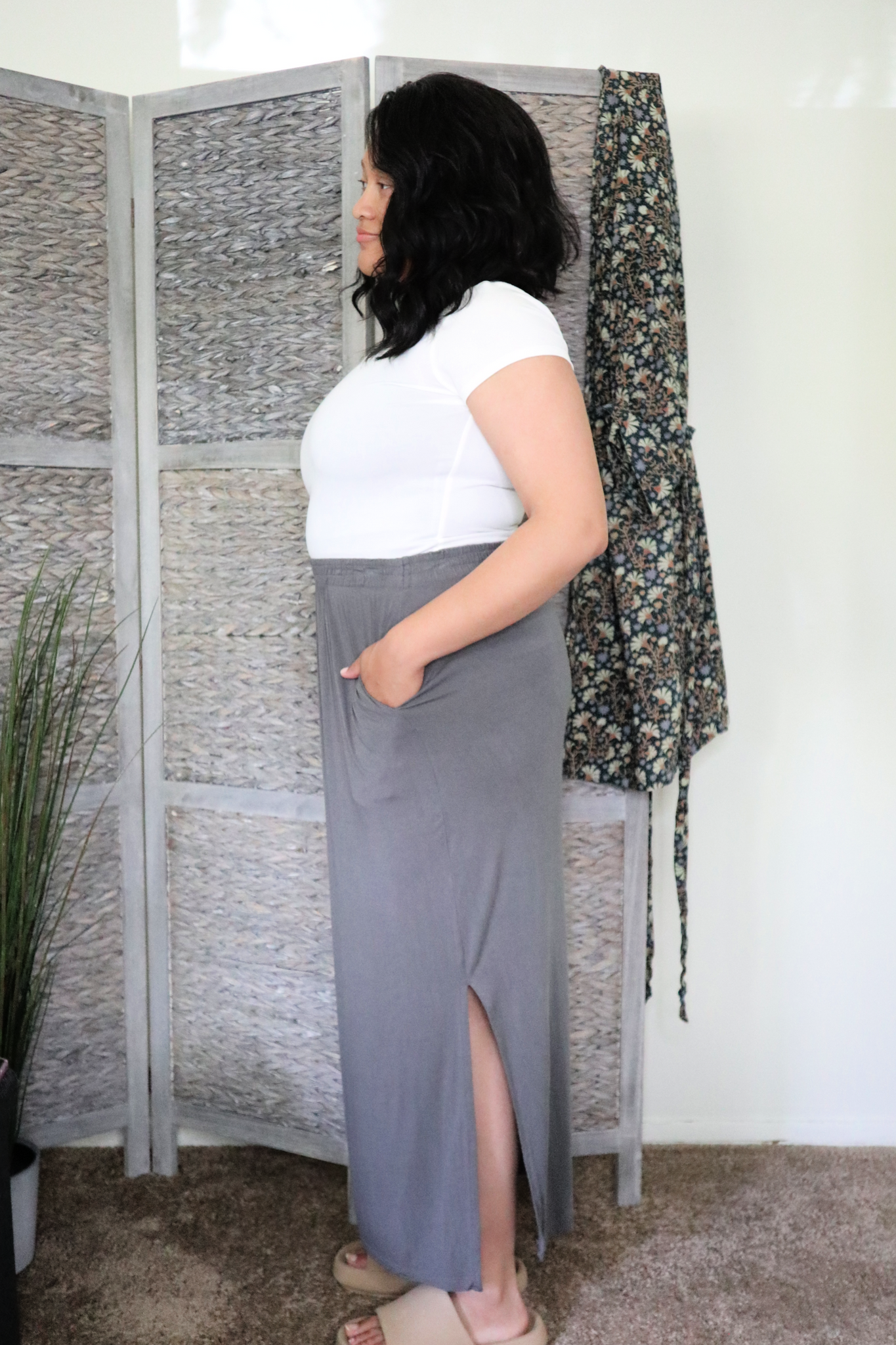 Bamboo Maxi Skirt With Pockets