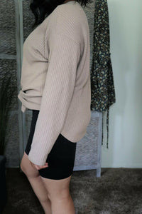 Mocha Waffle Knit Top