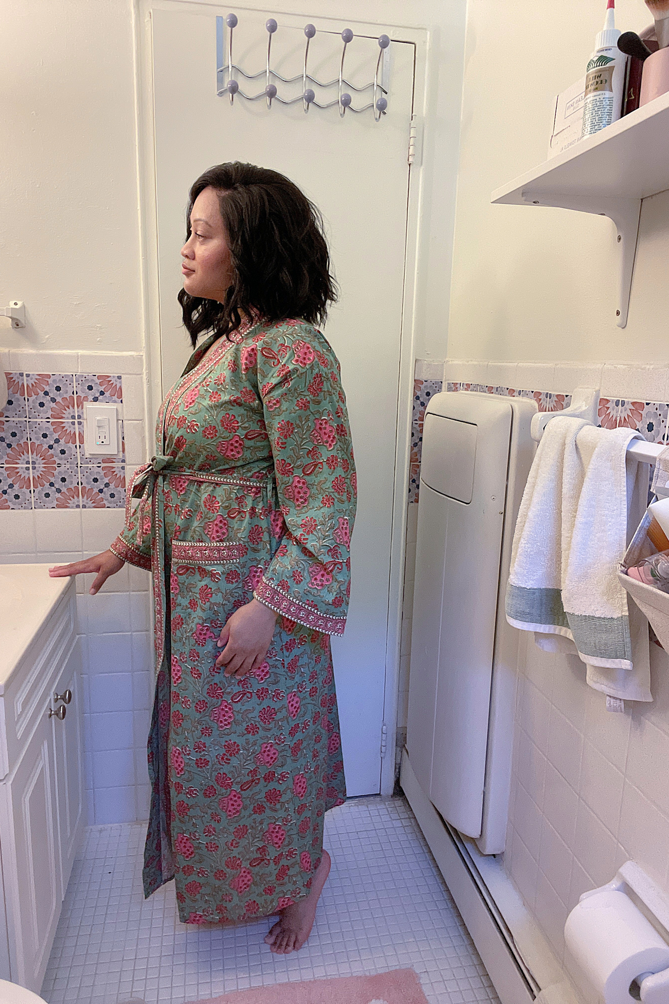 Floral Relaxed Cotton Robe