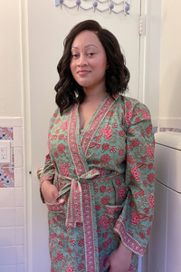 Floral Relaxed Cotton Robe
