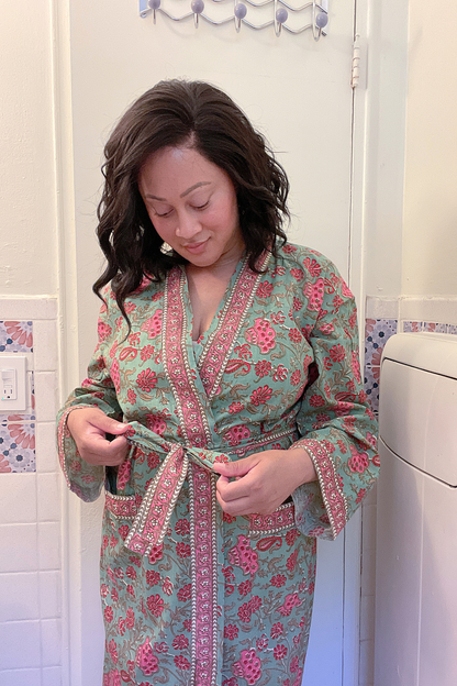 Handmade Floral Relaxed Cotton Robe